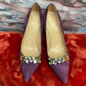 Kate Spade “Lover” Amethyst Suede Heels